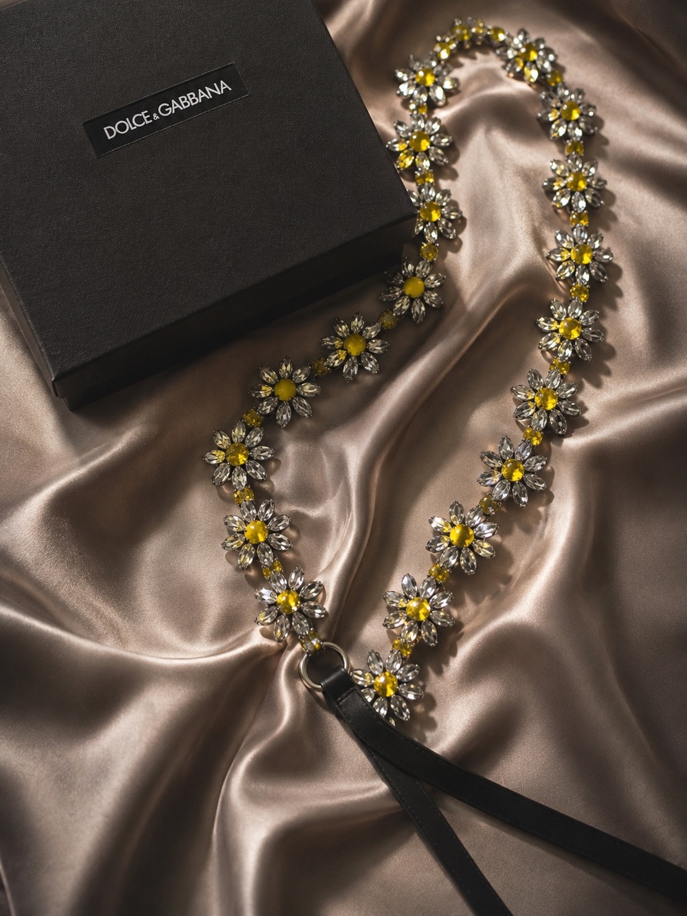 🌼 NWT Dolce & Gabbana Crystal Daisy Runway Waist Belt Full Box Set 🌼